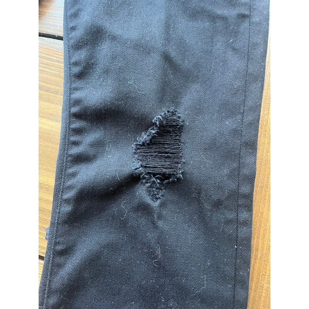 AG Adriano Goldschmied Alexxis Slim High Rise Distressed Black Jeans 27 - Picture 3 of 10